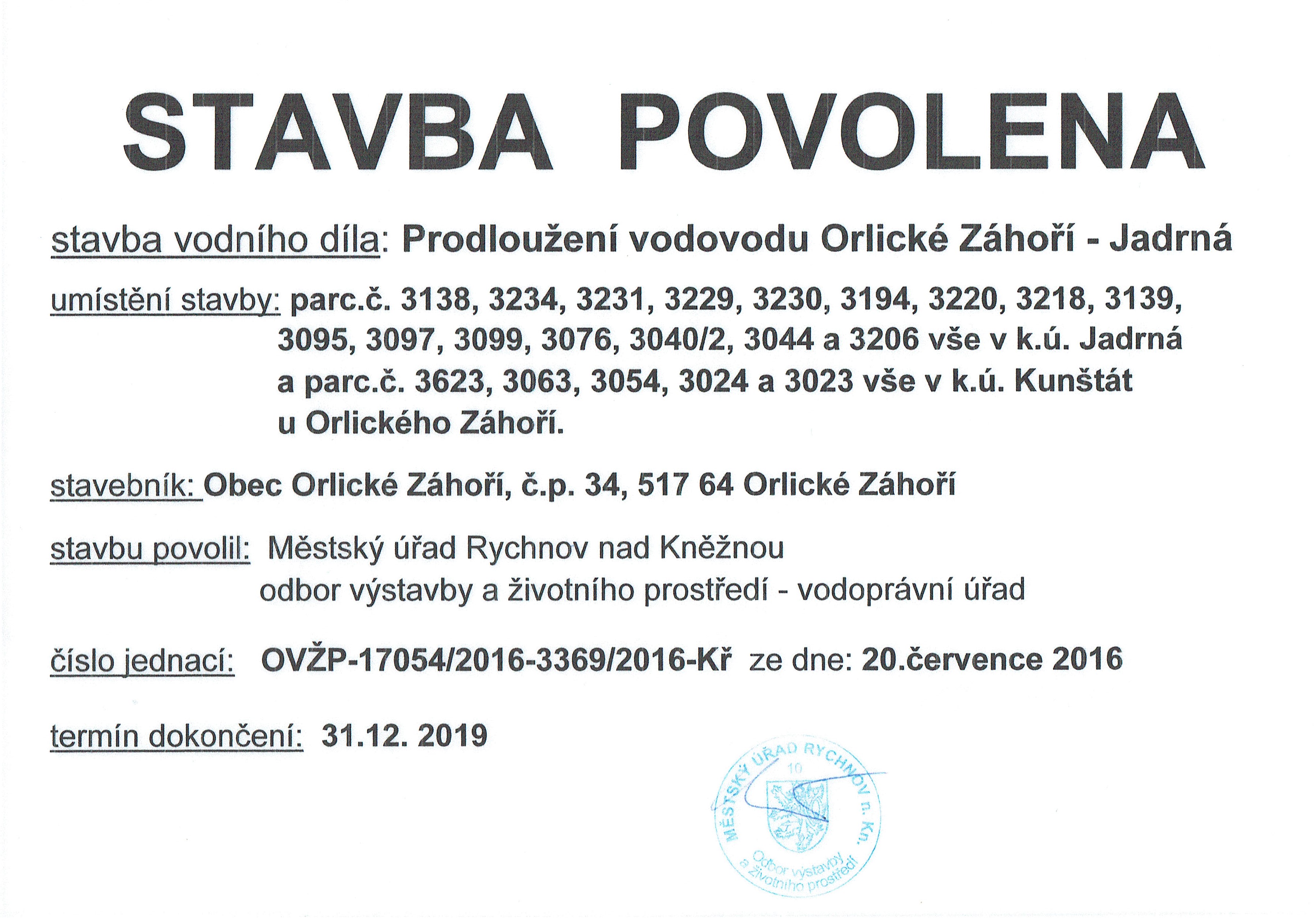 stavba povolena