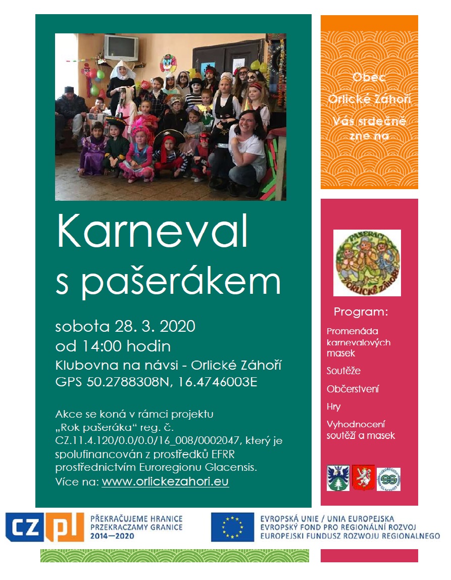 KARNEVAL S PAŠERÁKEM 28.3.2020