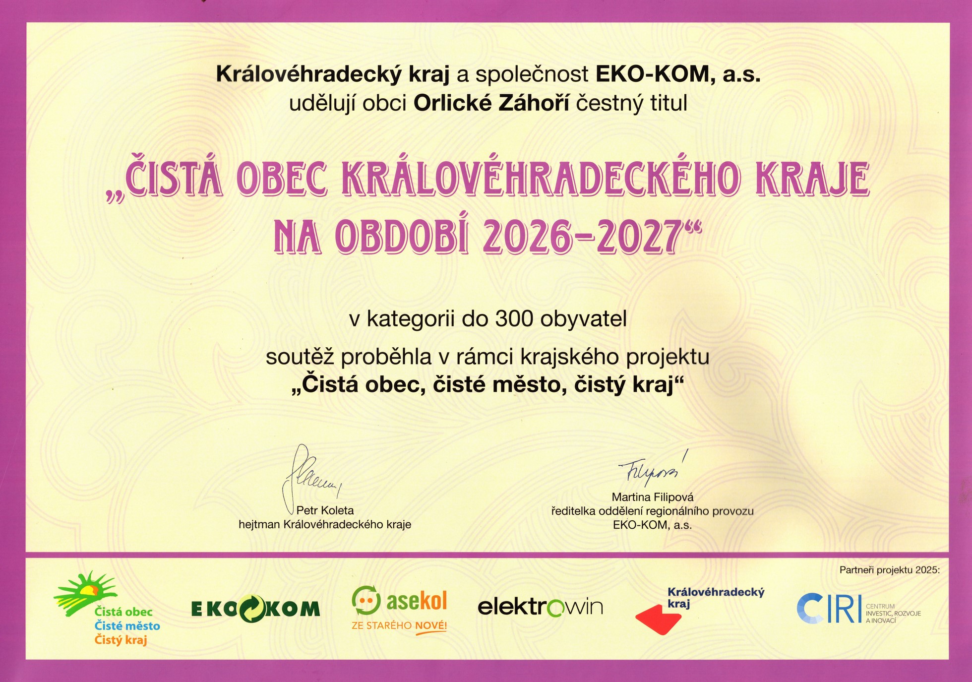 certifikát